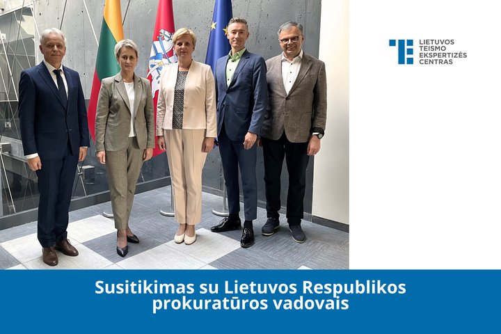 susitikimo dalyviai iš kairės į dešinę pavaduotojad Kastyrtis Šikšnius, Generalinė prokurorė Nida Grunskienė, Lietuvos teismo ekspertizės centro direktorė dr. Daiva Matusevičė, pavaduotojad Artur Lyskoit, patarėjas Vidmantas Vaitekūnas